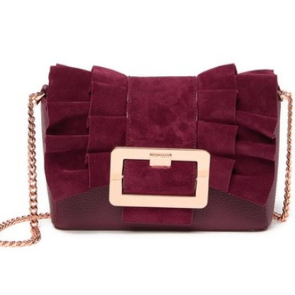 Ted Baker Bags Ted Baker Clutch London Nerinee Frill Buckle Red